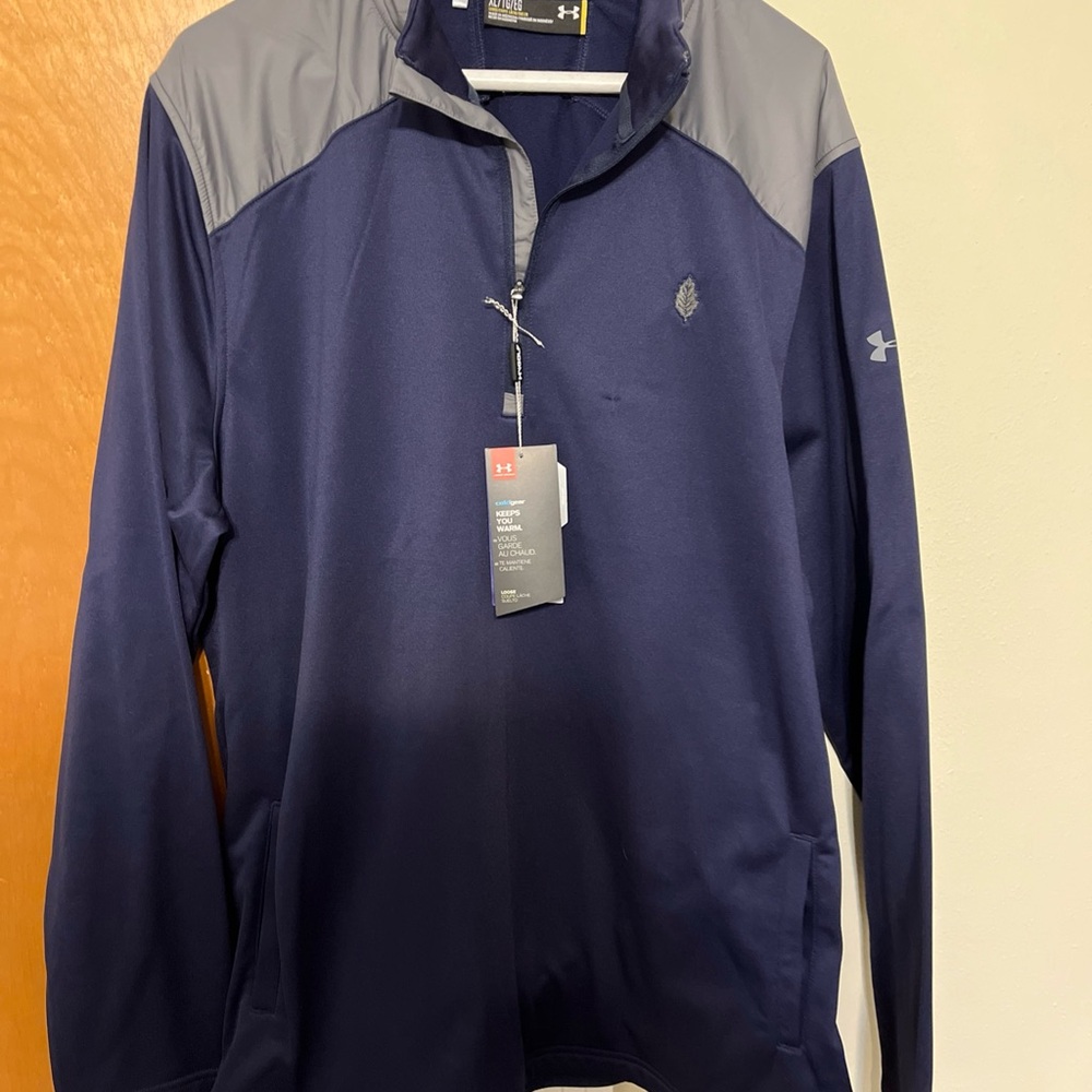 Under Armour Men's Blue and Gray 1/4 zip pullover size XL NWT